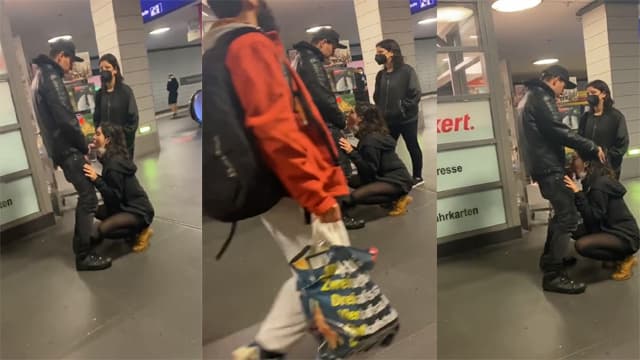 Lovers Caught Giving Blowjob in Metro Station Sexviral